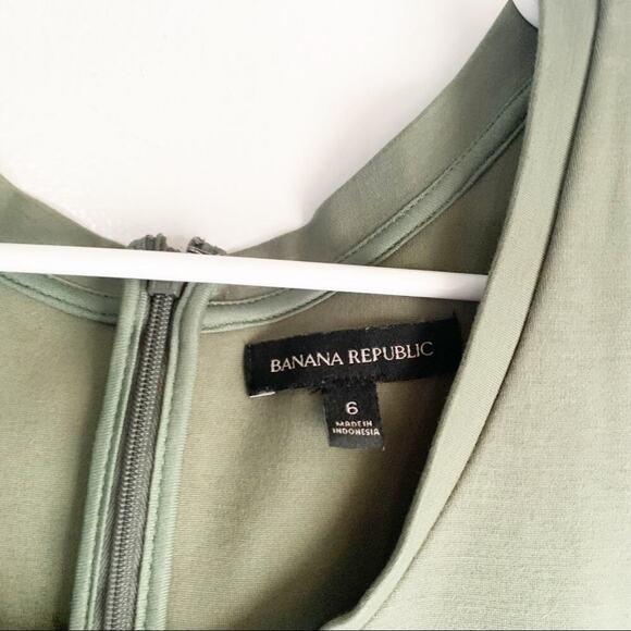 Banana Republic Dress Thick Jersey Knit Sleeveless Stretchy Pockets Green Size 6 - Picture 3 of 10